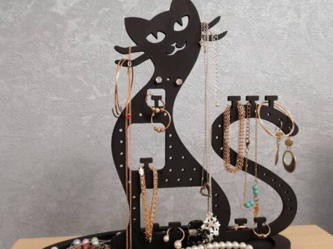 Laser Cut Cat Jewelry Organizer Jewelry Holder Stand Free Vector