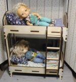Laser Cut Dollhouse Cot with Ladder Free Vector