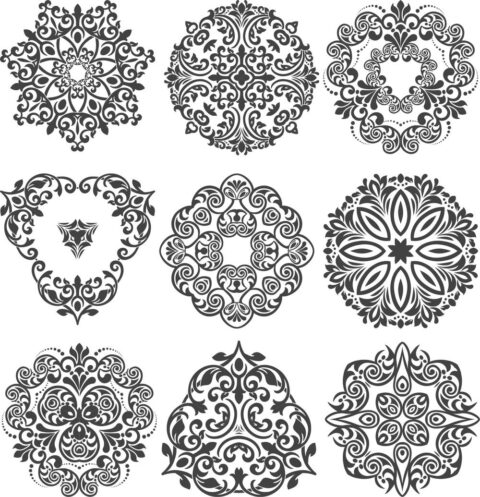 Decorative Flowers Set Free Vector