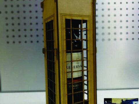 Laser Cut London Telephone Box Wine Holder Box DXF File