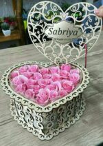 Laser Cut Heart Shape Box with Lid Free Vector