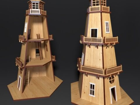 Laser Cut Lighthouse Template Free Vector