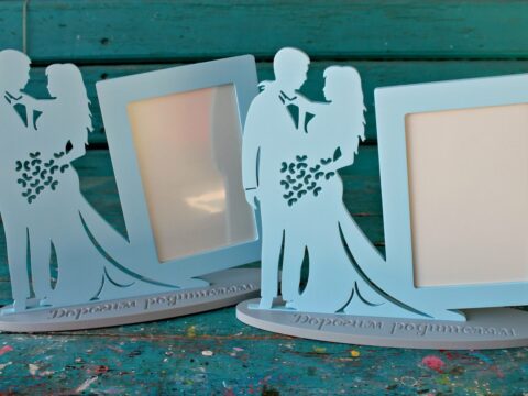 Laser Cut Couple Picture Frame Free Vector