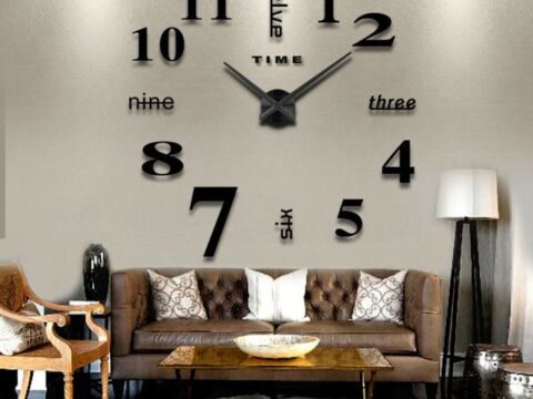 Laser Cut Contemporary Living Room Wall Clock Free Vector