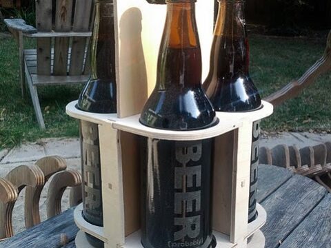 Laser Cut 4 Pack Beer Carrier Beer Caddy Bottle Holder SVG File