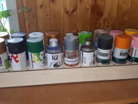 Laser Cut Storage Rack for Spray Cans Free Vector