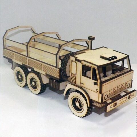 Laser Cut Kamaz Truck Free Vector