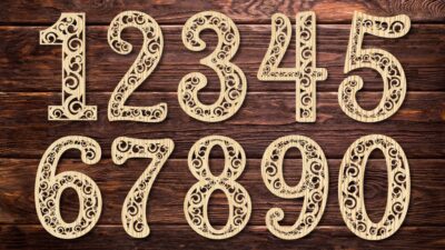 Laser Cut Decorative Number Cutting Template Free Vector