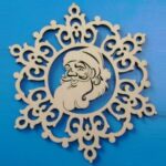 Laser Cut Santa Claus Christmas Ornament Free Vector