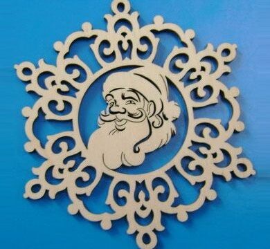 Laser Cut Santa Claus Christmas Ornament Free Vector