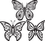 Butterflies Tattoo Vector Free Vector