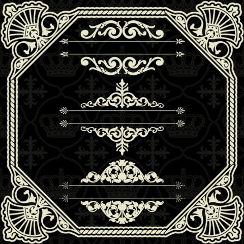 Art Border Frame with Ornaments Free Vector