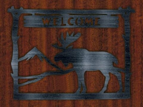 Laser Cut Moose Welcome Sign Free Vector