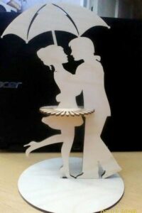 Laser Cut Dancing Couple Napkin Holder Free Vector