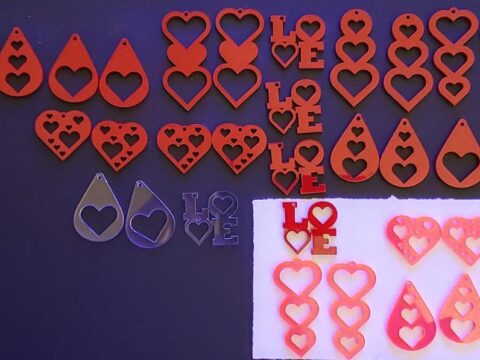 Laser Cut Valentines Earrings Template PDF File