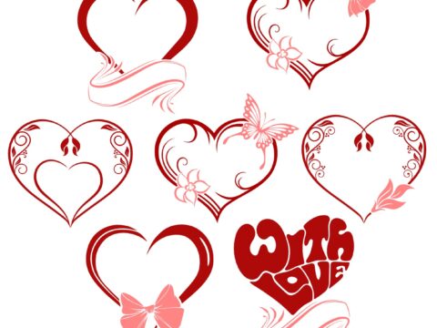 Valentine Day Hearts Vectors SVG File