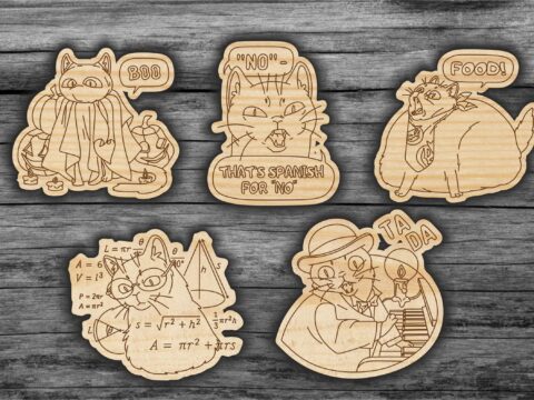 Laser Cut Badges Gifts Decor Tags Free Vector