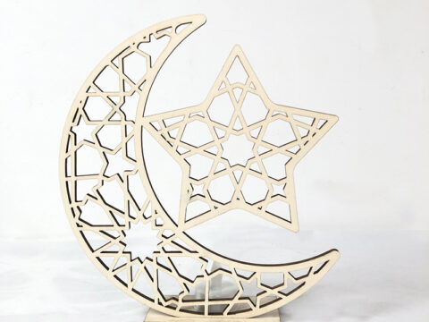 Laser Cut Ramadan Decorations Wooden Ornaments DXF File