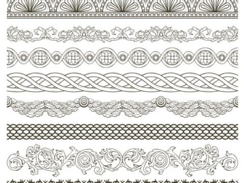 Lace Border Vector Pack Free Vector