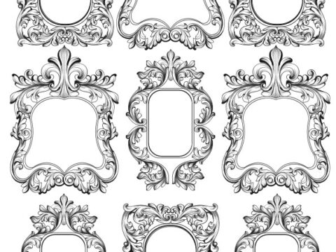 Gorgeous Baroque Frames Free Vector