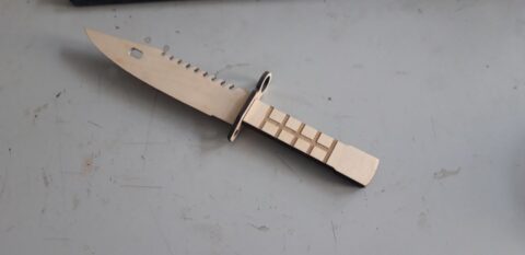 Laser Cut Plywood M9 Bayonet Military Knife Free Vector