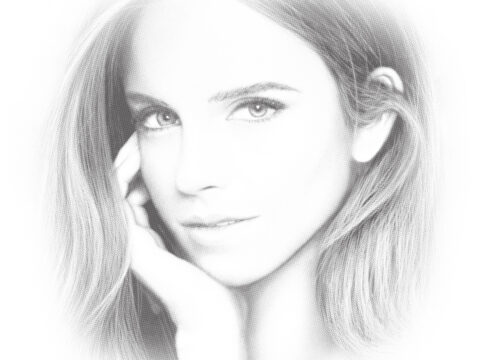 Laser Cut Engrave Emma Watson Portrait Free Vector
