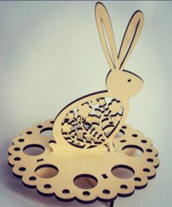 Laser Cut Easter Egg Bunny Holder Free Vector