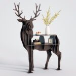 Laser Cut Deer Bookcase Shelf Free Vector