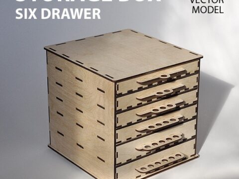 Storage Box with Drawers DXF File
