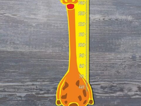 Laser Cut Child Height Meter Giraffe Template Free Vector
