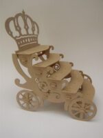 Laser Cut Crown Carriage Cupcake Stand Free Vector