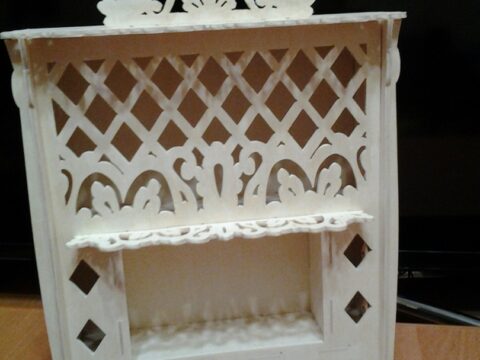 Laser Cut Dollhouse Miniature Fireplace Plywood 3mm Free Vector