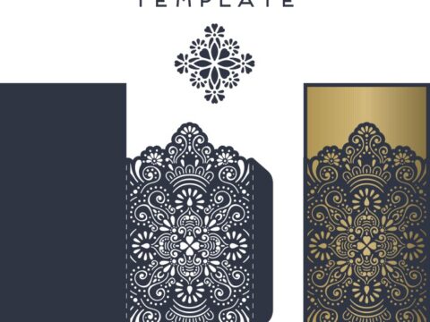 Laser Cut Lace Wedding Invitations Card Template Free Vector