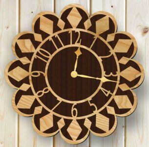 Laser Cut Wall Clock Free Vector