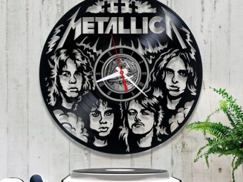 Laser Cut Metallica Vinyl Wall Clock Free Vector