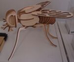 Wooden Fly 3D Model Laser Cut Template Free Vector