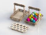Laser Cut Wooden Decorative Easter Basket DXF File