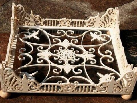 Wooden Decorative Frame Tray Stand Laser Cutting Template Free Vector