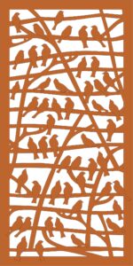 Laser Cut Partition With Birds Pattern Free Vector