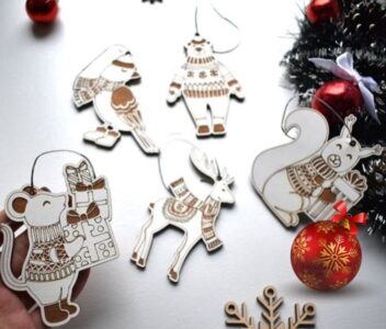 Laser Cut Animal Christmas Ornaments Free Vector