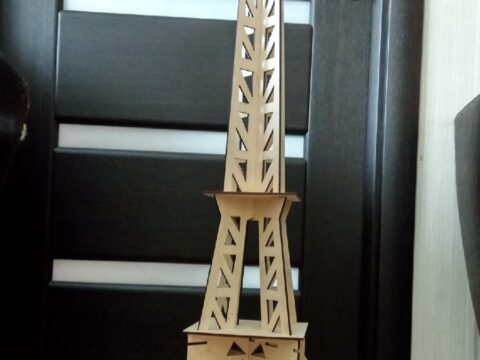 Laser Cut Wooden Eiffel Tower Free Vector