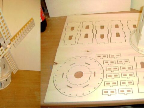 Laser Cut 3D Mill Plywood 3mm Free Vector