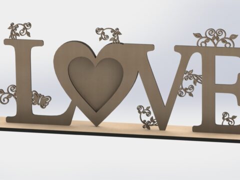 Love Heart Laser Cut DXF File