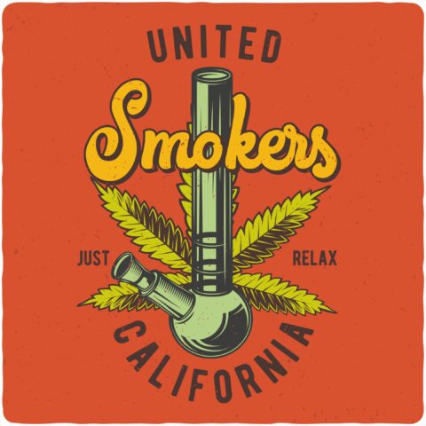 United Smokers Print Free Vector