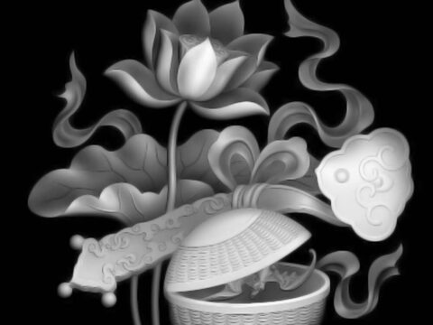 Flowers CNC Grayscale Image BMP File