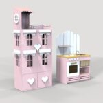 Laser Cut Doll House And Miniature Kitchen Free Vector