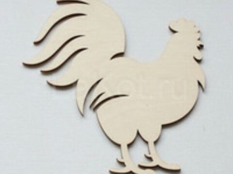 Laser Cut Wooden Rooster On Stand Free Vector