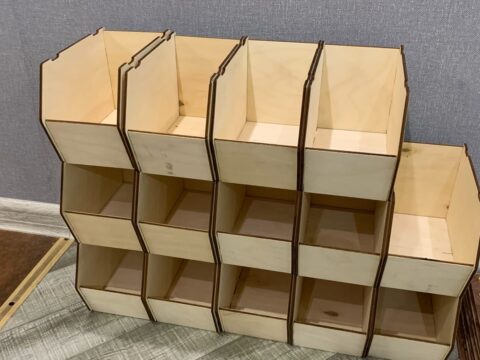 Laser Cut Stackable Storage Bins Boxes 4mm Free Vector