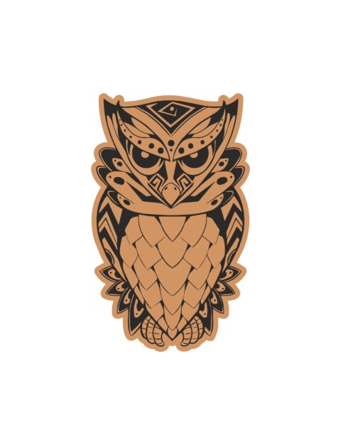 Angry Owl Sitting Laser Cut Engraving Template Free Vector