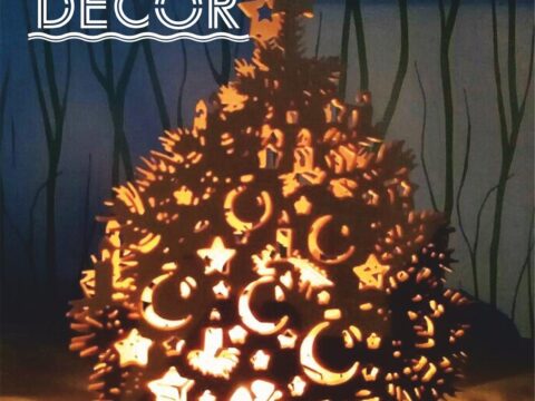 Christmas Tree Decoration Candle Holder Laser Cut Template Free Vector